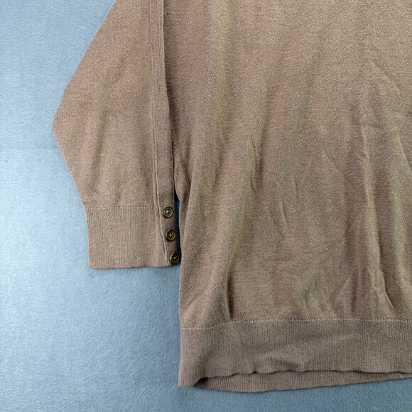 Banana Republic Women’s Tan Long Sleeve Top Petite S Button Cuffs - Picture 3 of 6